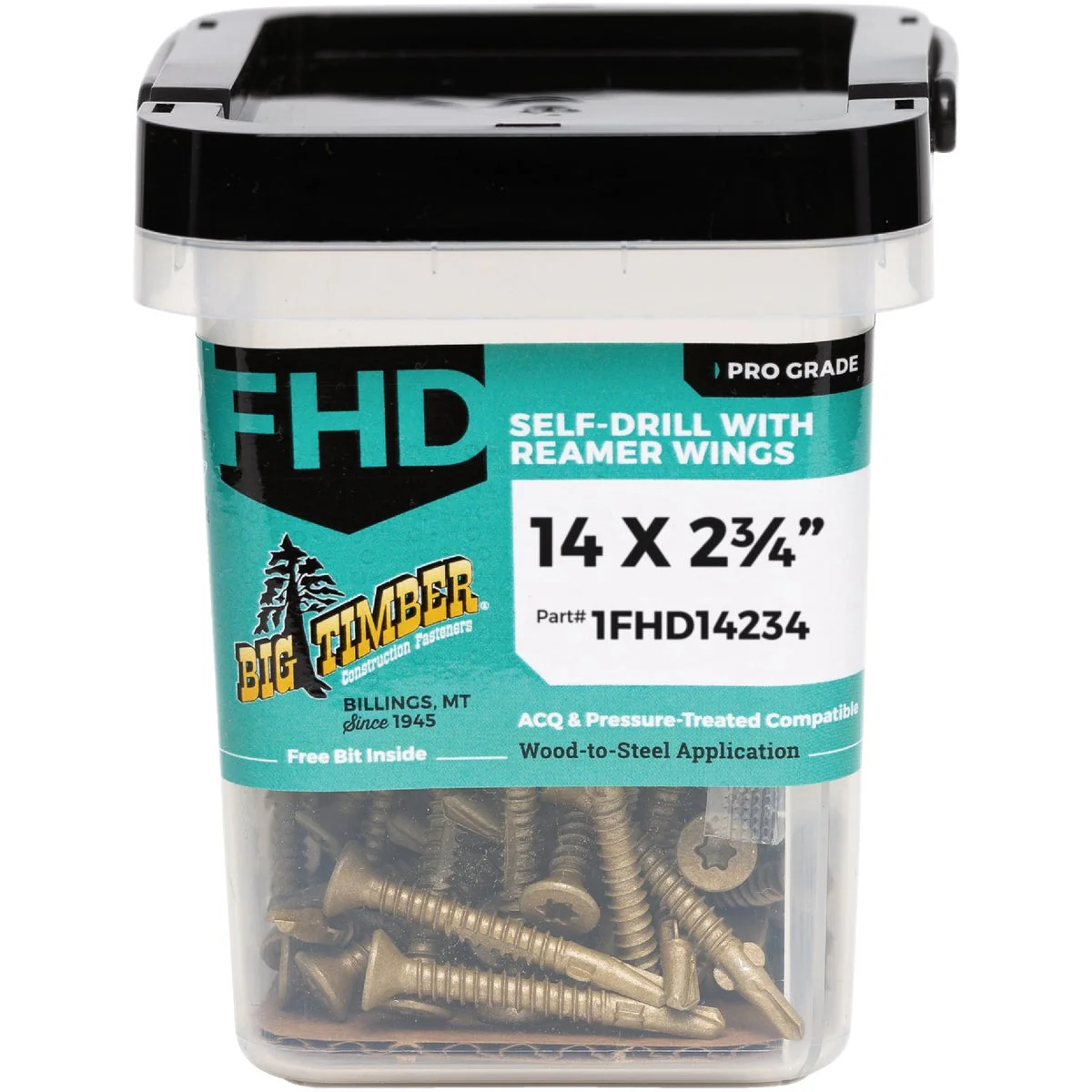 Prestigious Big Timber 14 x 2-3 4 In. Flat Head Self-Drilling Wood to Metal Screw 1 Lb. Easy-to-Use