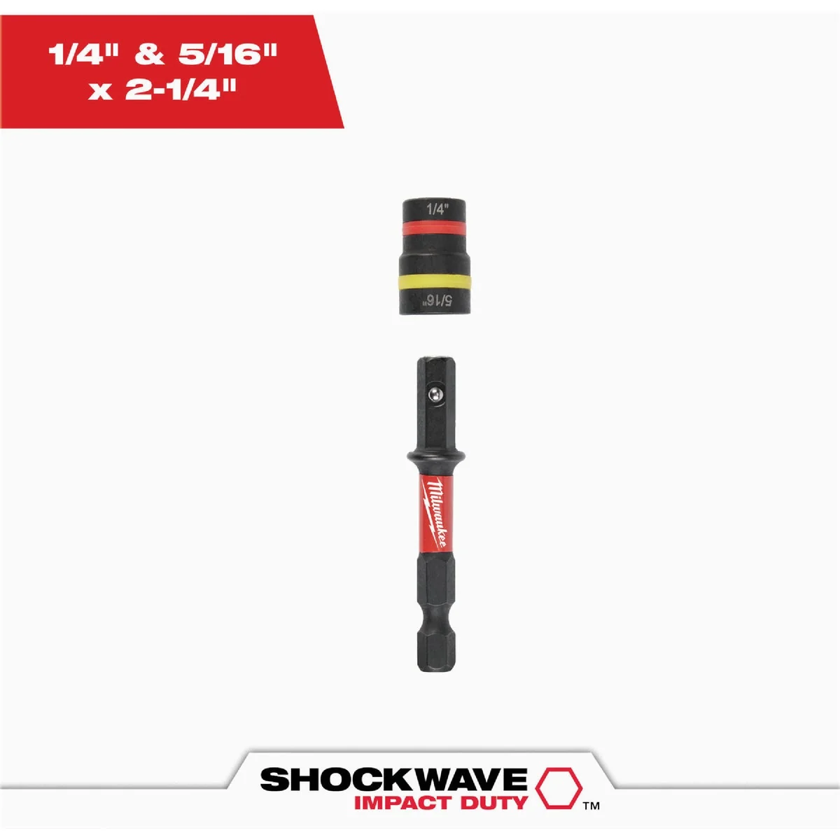 Elite Milwaukee SHOCKWAVE QUIK-CLEAR 2-in-1 1 4 In. 5 16 In. x 2-1 4 In. Impact Duty Magnetic Nut Driver Superior