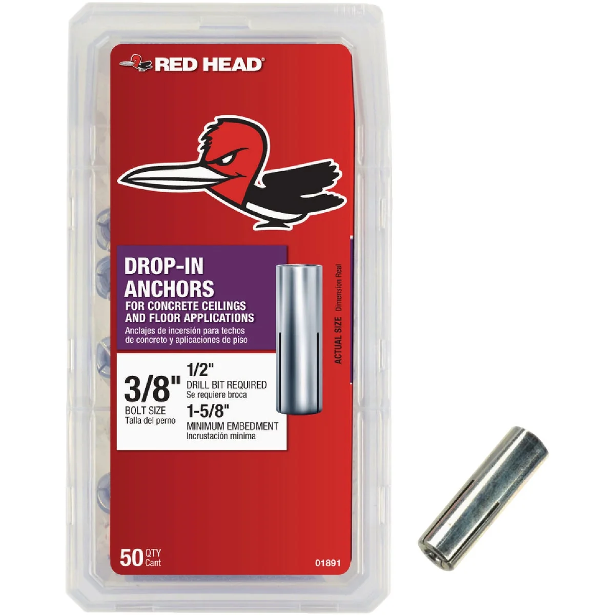 Practical Red Head 3 8 In. Drop-In Anchor 50 Ct. Superior