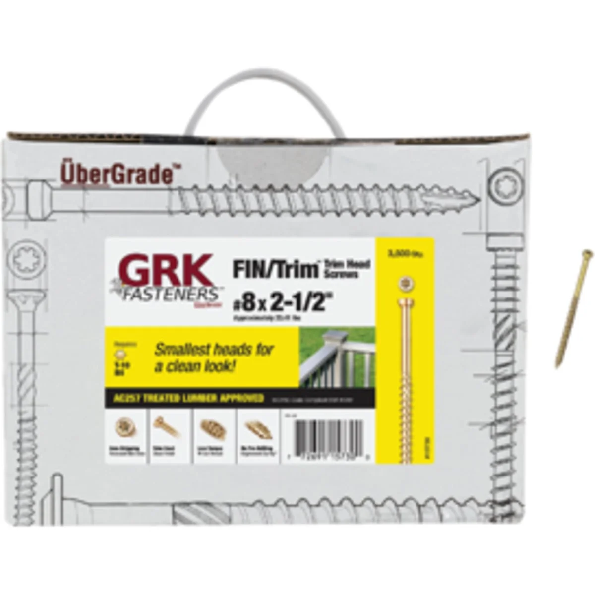 High-End GRK 8 x 2-1 2 In. Trim Screws 3500 Ct. Optimized