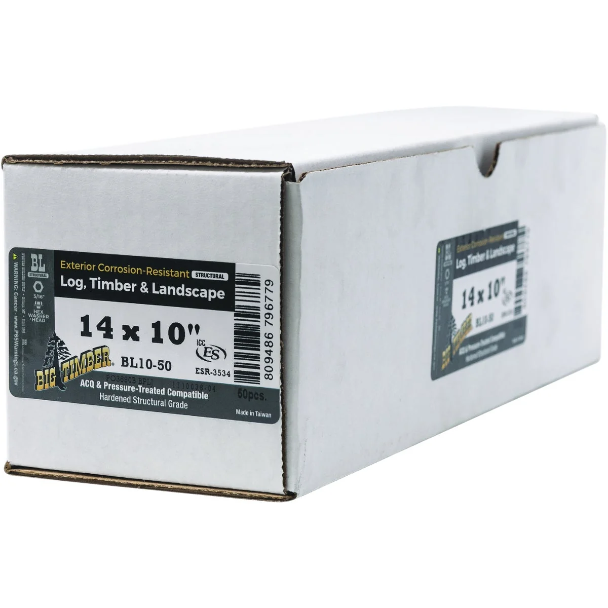 Practical Big Timber 14 x 10 In. Hex Head Black Structure Screw 50 Ct. Safe