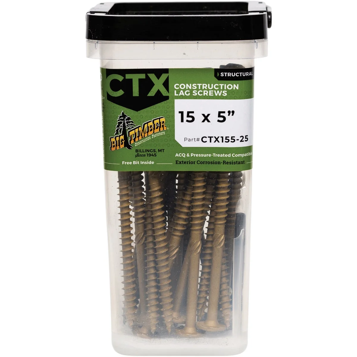 Consistent Big Timber 15 x 5 In. Lag Screw 25 Ct. Genuine