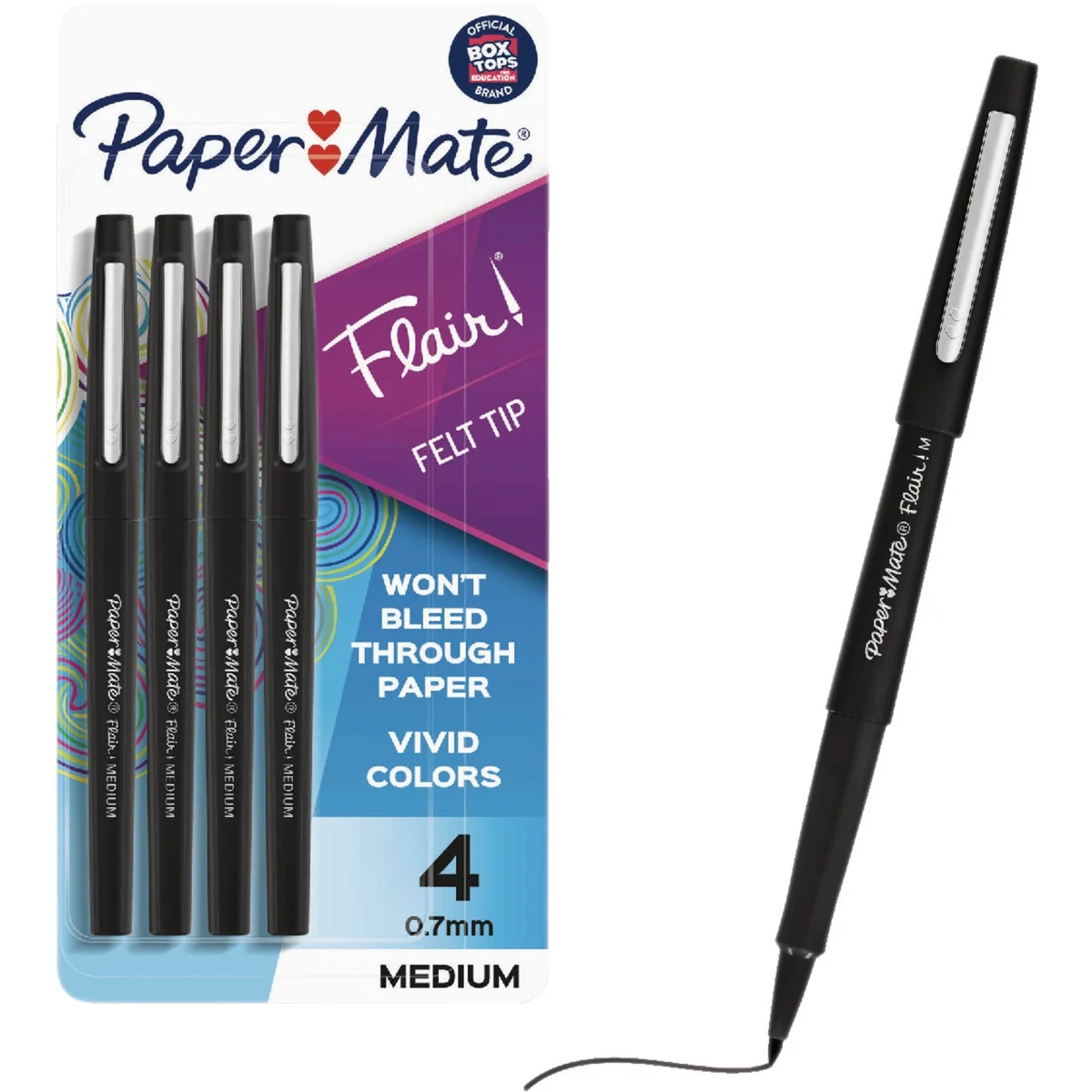 Next-Generation Paper Mate Flair Black Medium Point Felt Tip Pen 4-Pack Specialty