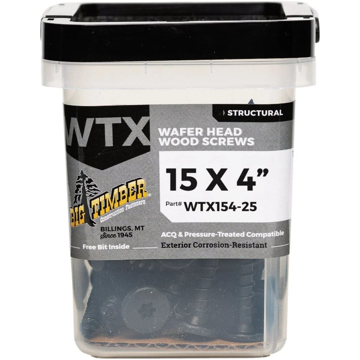 Excellent Big Timber 15 x 4 In. Wafer Head Black Wood Screw 25 Ct. Exceptional