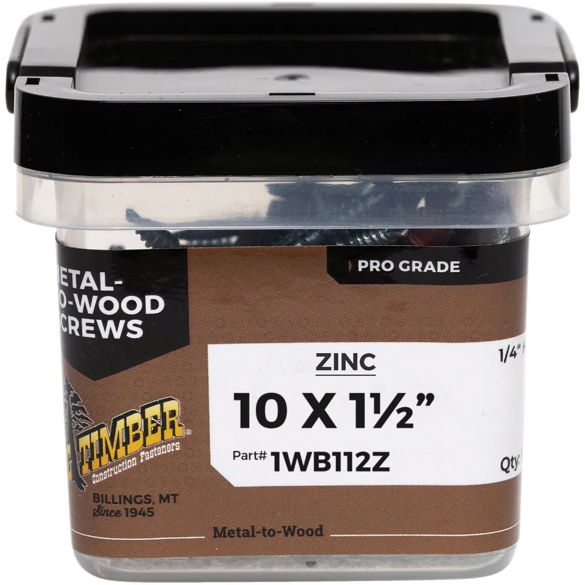 Proven Big Timber 10 x 1-1 2 In. Hex Head Zinc Metal Roofing Screw 100 Ct. Original