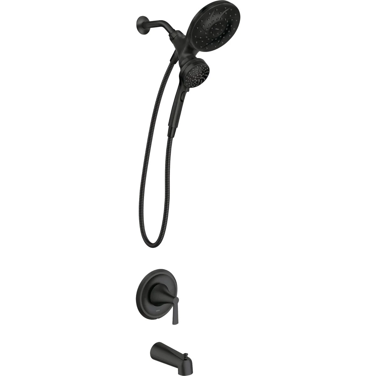 Relaxed Moen Mikah Matte Black 1-Handle Tub Shower Faucet Breathable