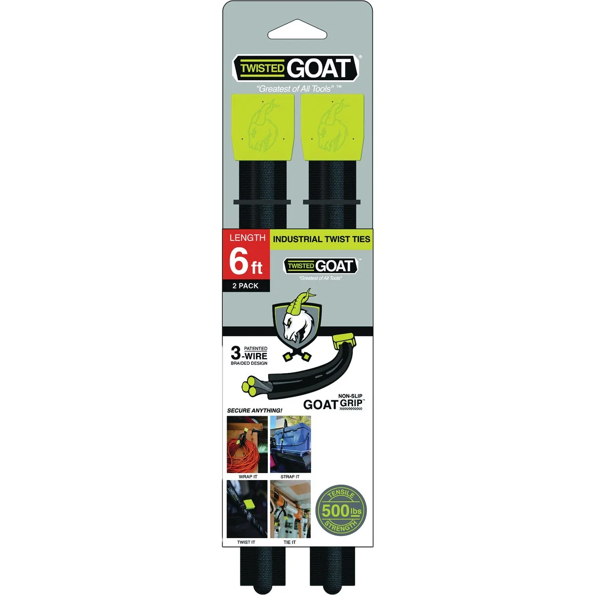 Relaxed Twisted GOAT 6 Ft. Industrial Twist Ties 2-Pack Carefully Designed