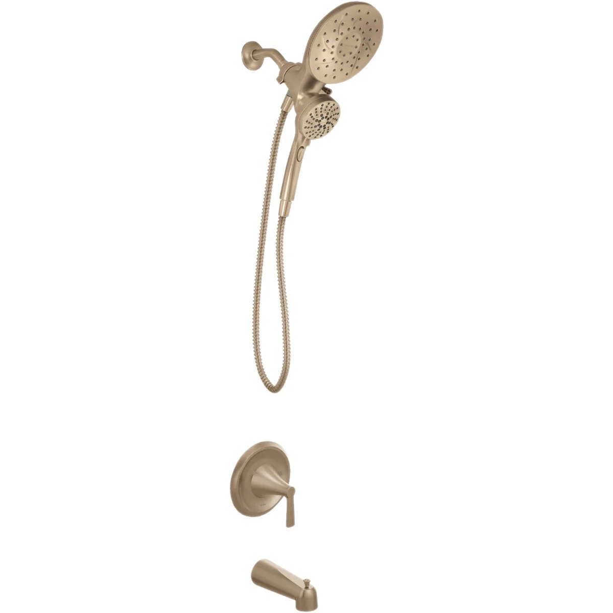 Convenient Moen Mikah Bronzed Gold 1-Handle Tub Shower Faucet Practical