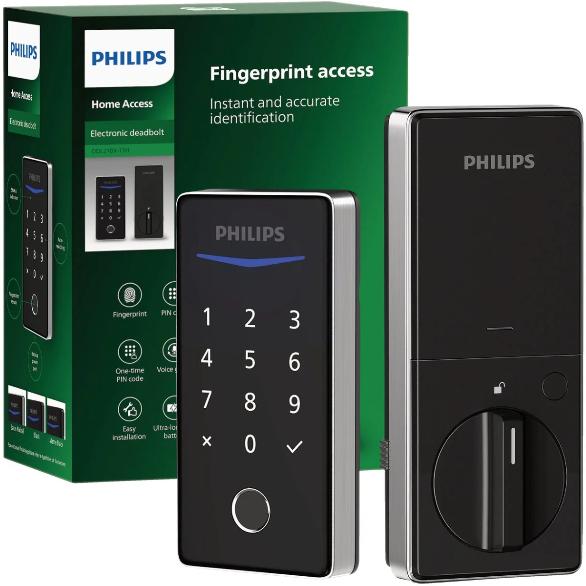 Elegant Philips Keyless Smart Lock Electronic Deadbolt Satin Nickel Relaxed