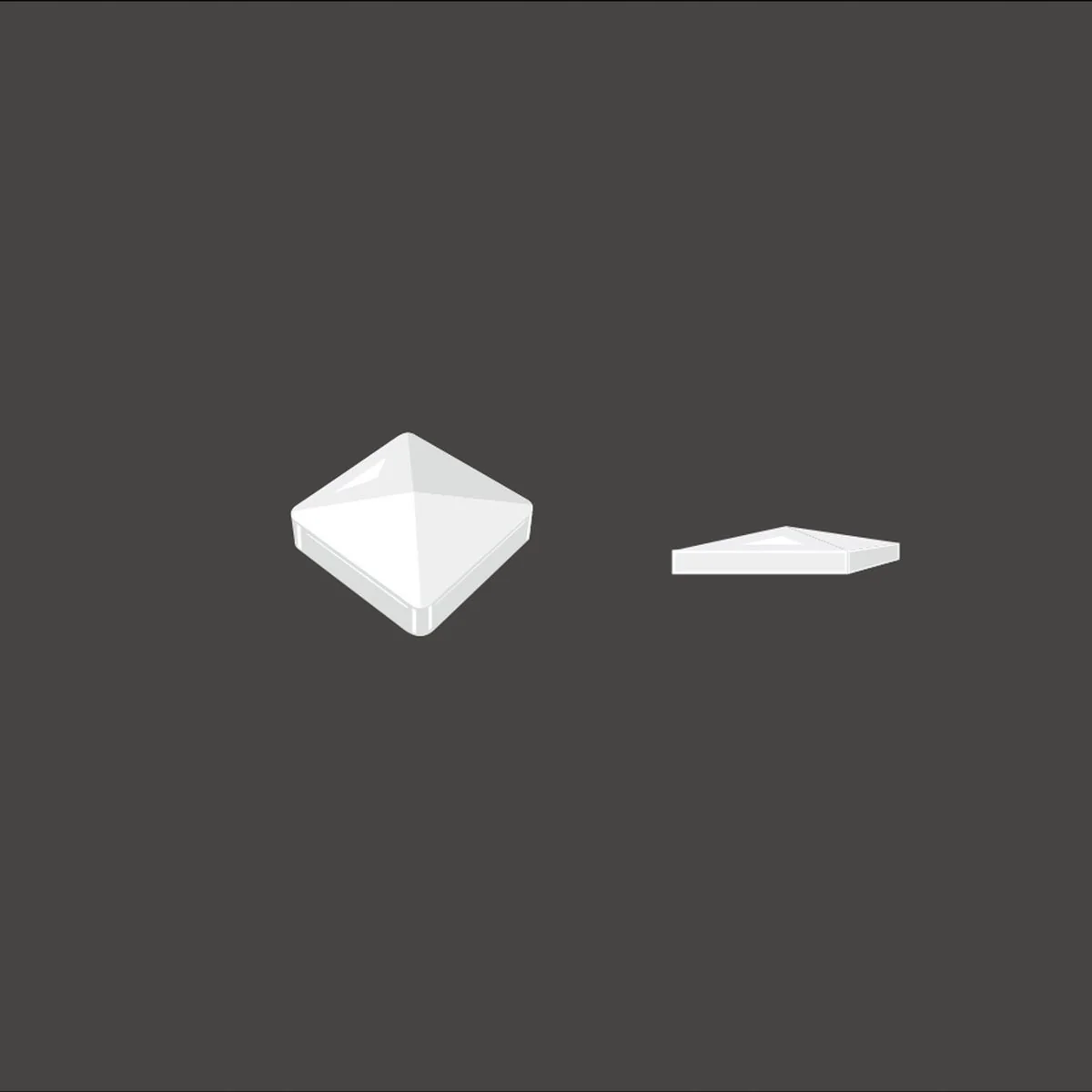 Verified 4 In. x 4 In. White Pyramid Vinyl Post Cap Modern