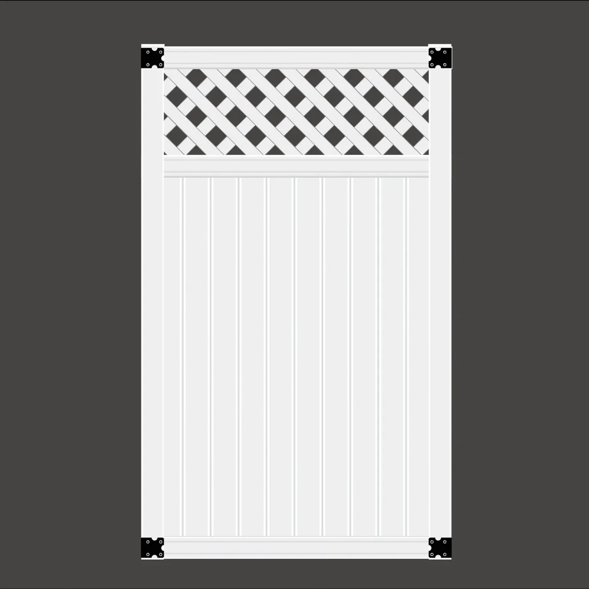Advanced 41-1 2 In. W. x 6 Ft. H. Lattice-Top White Vinyl Privacy Gate Next-Generation