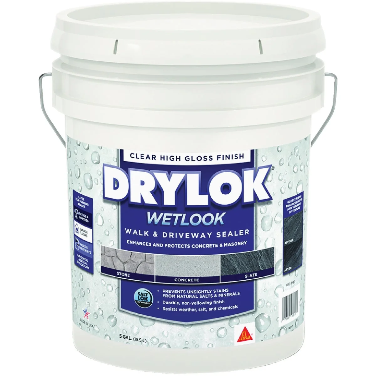 Exclusive Drylok WetLook Clear High Gloss Penetrating Sealer 5 Gal. Effective