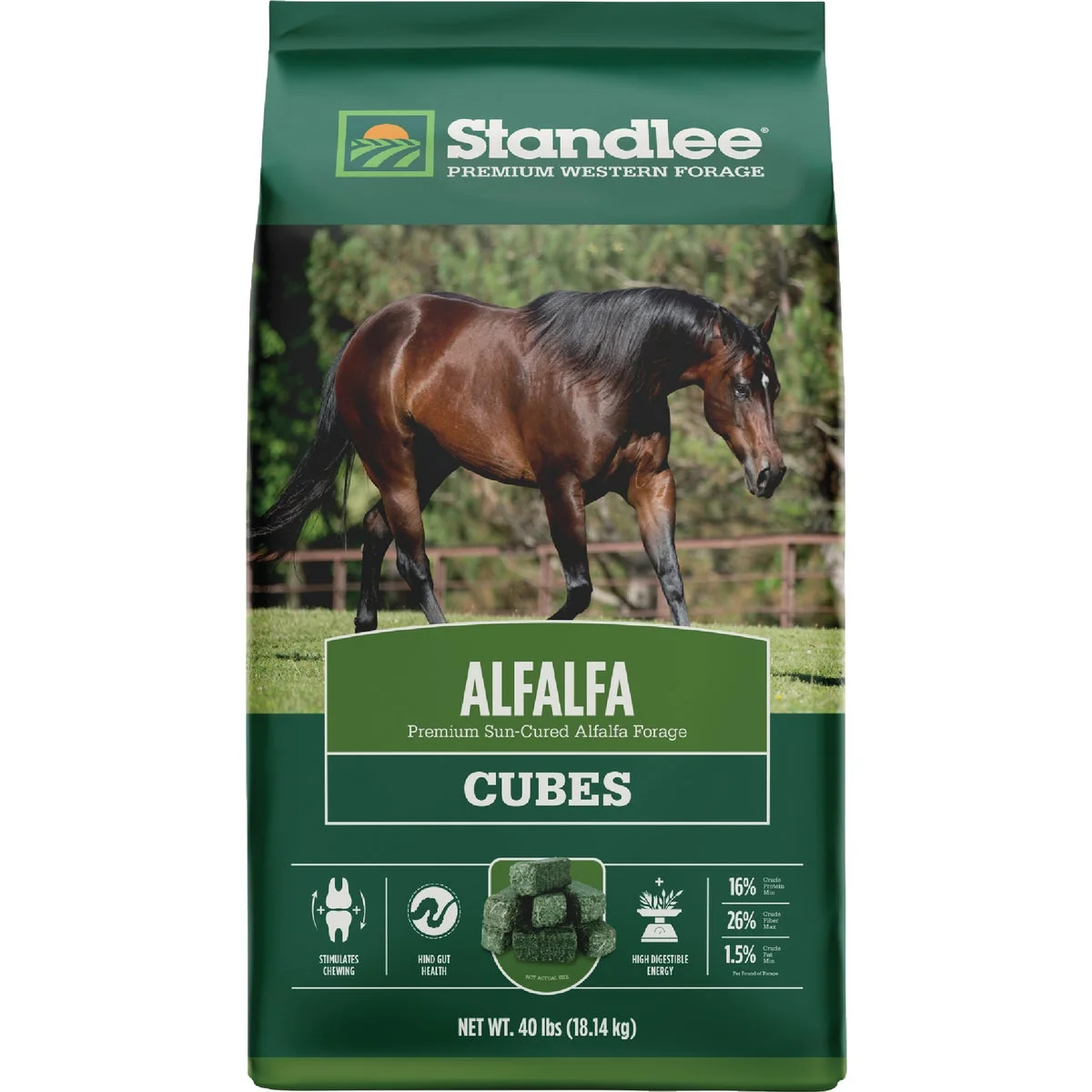 Exclusive Standlee Premium Western Forage 40 Lb. Premium Alfalfa Cubes Green