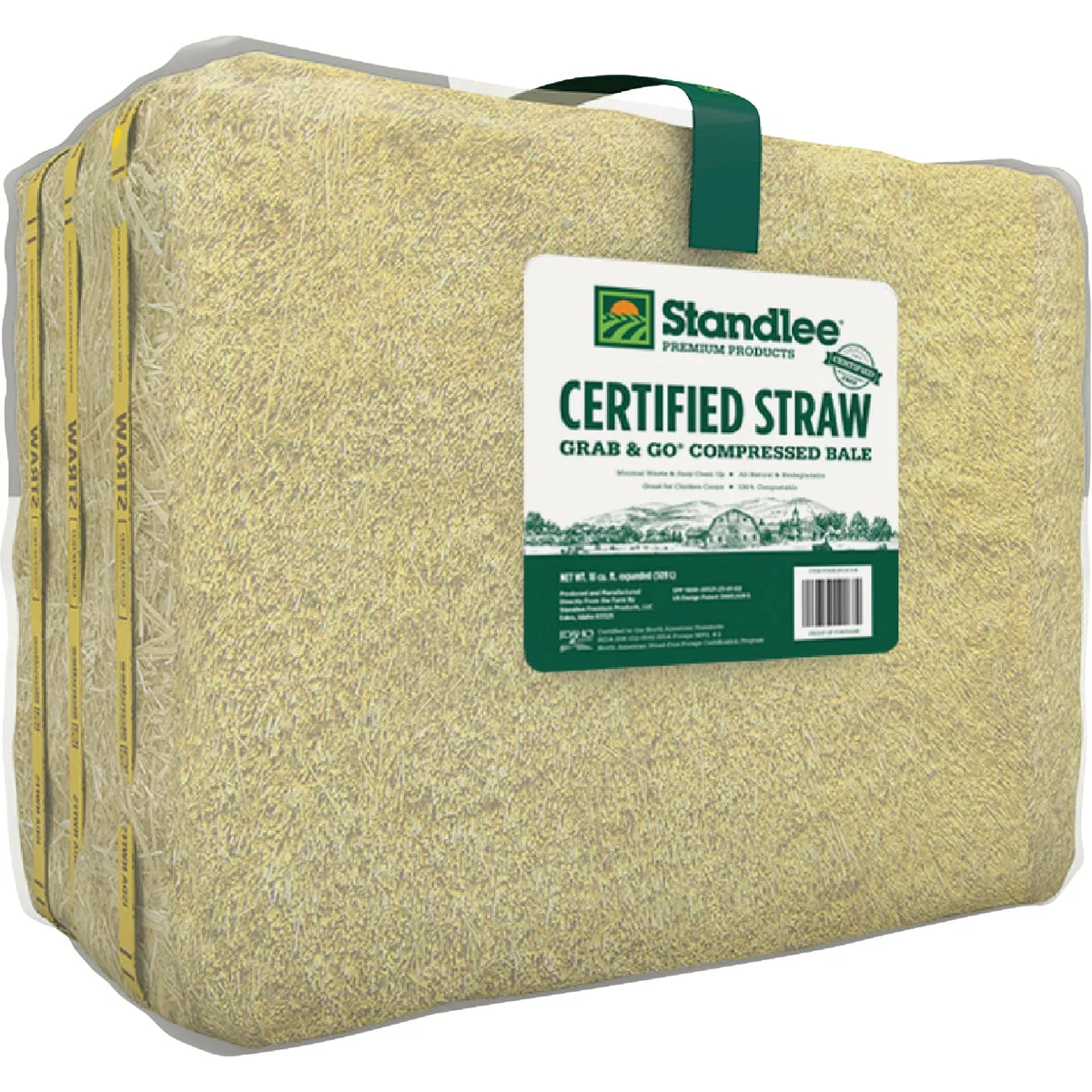 Sustainable Standlee Premium Western Forage 18 Cu. Ft. Straw Grab Go Compressed Bale Next-Generation