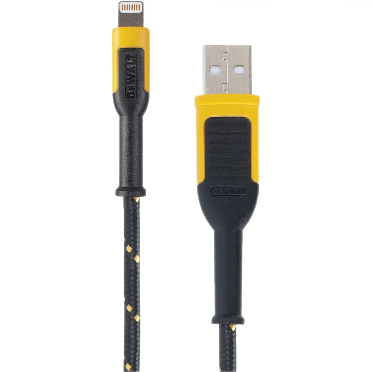 Casual DEWALT 6 Ft. Lightning to USB Reinforced Braided Cable Efficient