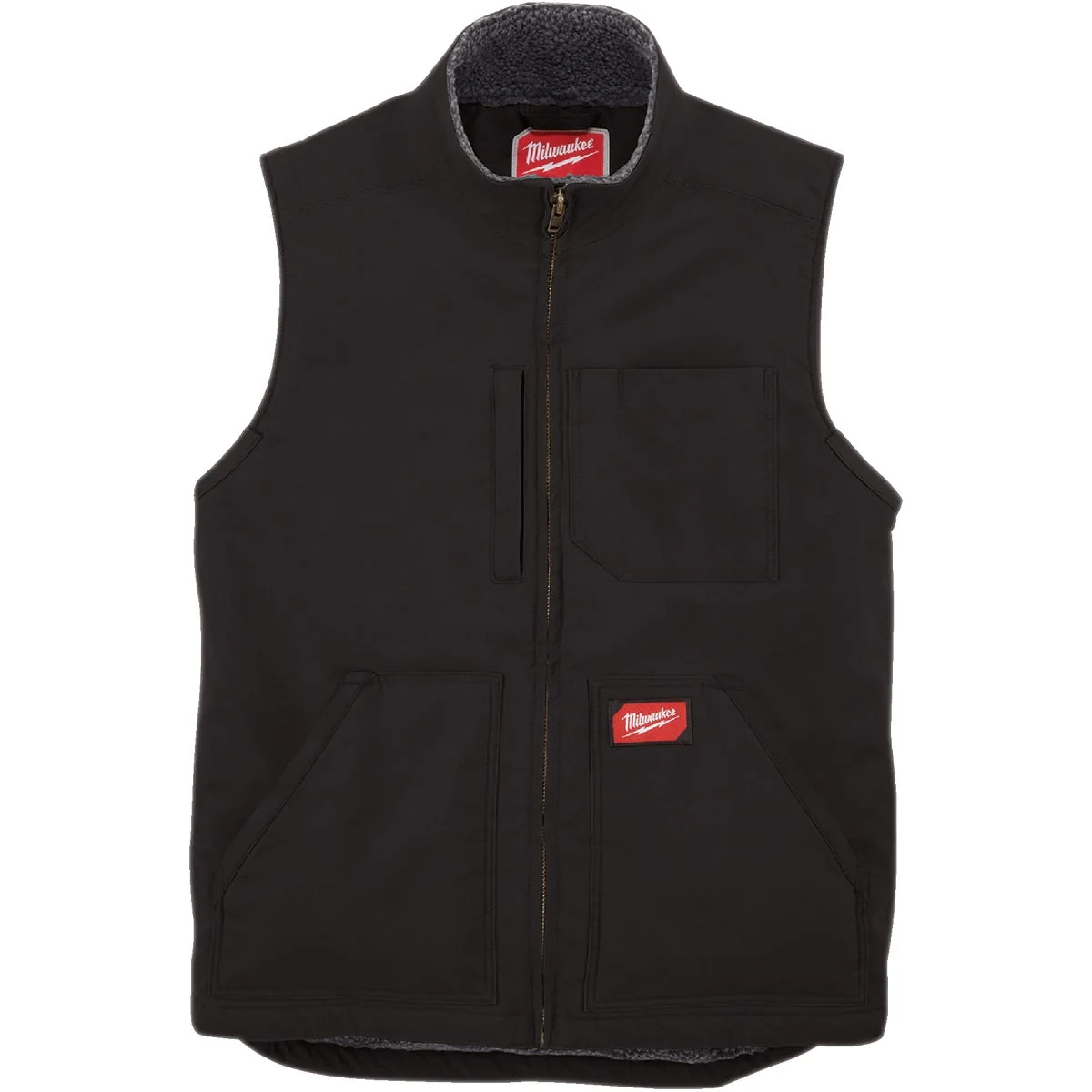 Smooth Milwaukee GRIDIRON Men’s Medium Black Sherpa-Lined Vest Contemporary