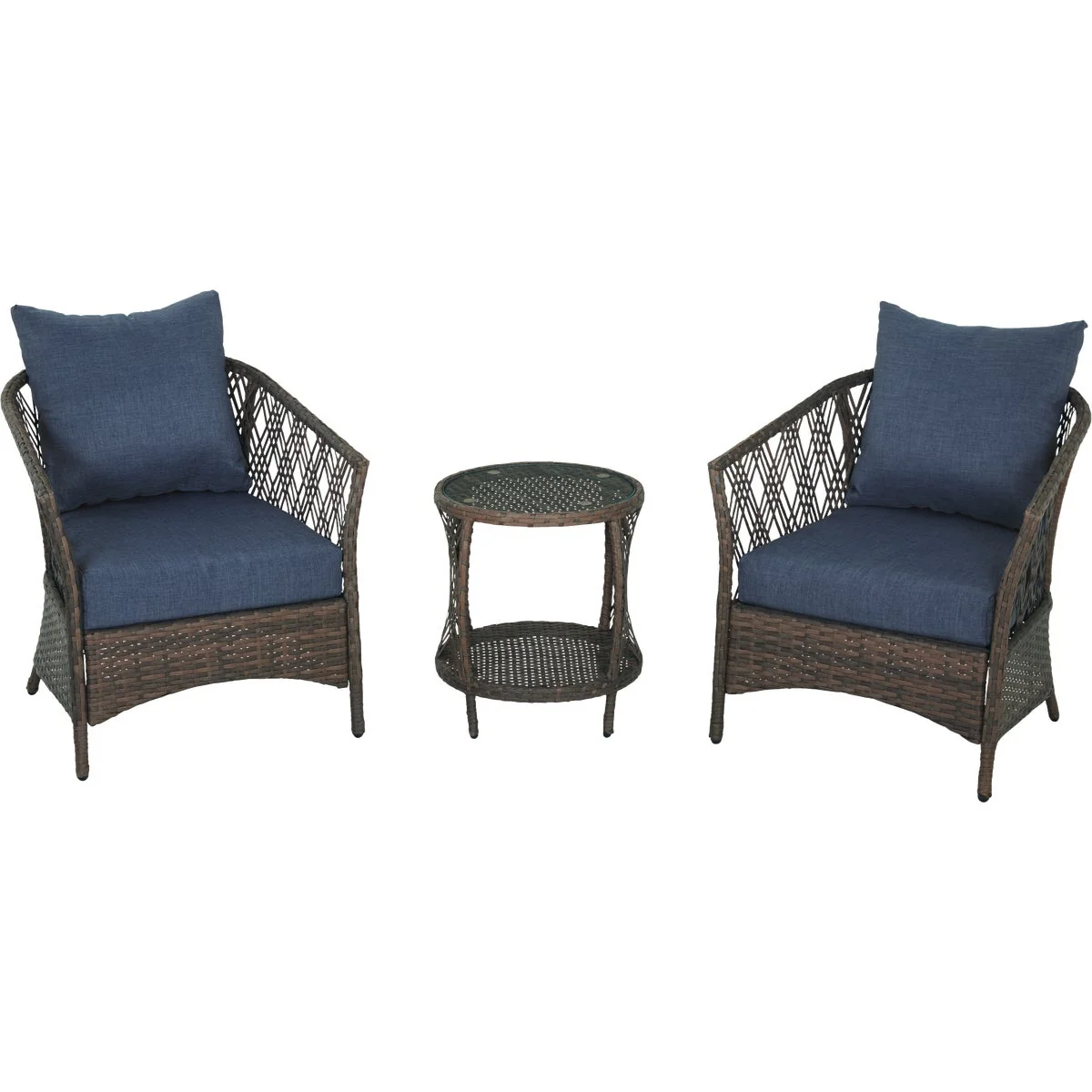 Expertly Made Outdoor Expressions Capitola 3-Piece Wicker Chat Set Lightweight
