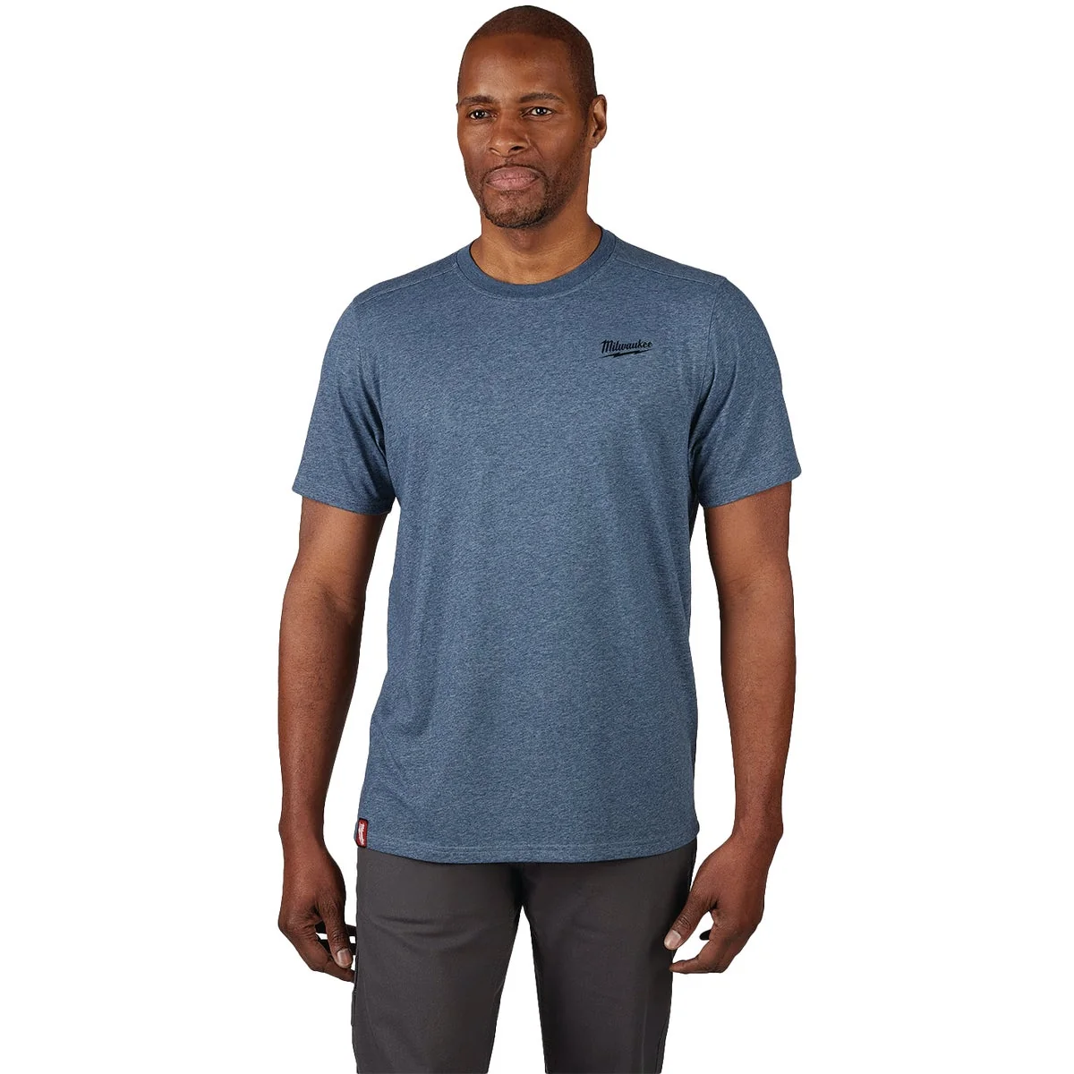 High-End Milwaukee FLEX Men’s Large Blue Hybrid Short Sleeve Work Shirt Long-Lasting