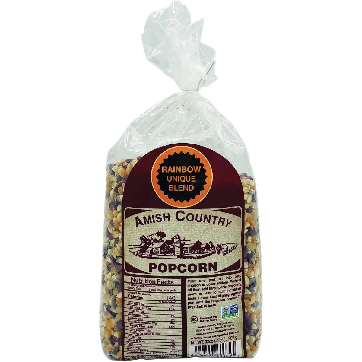 Genuine Amish Country Popcorn 2 Lb. Rainbow Popcorn Effective