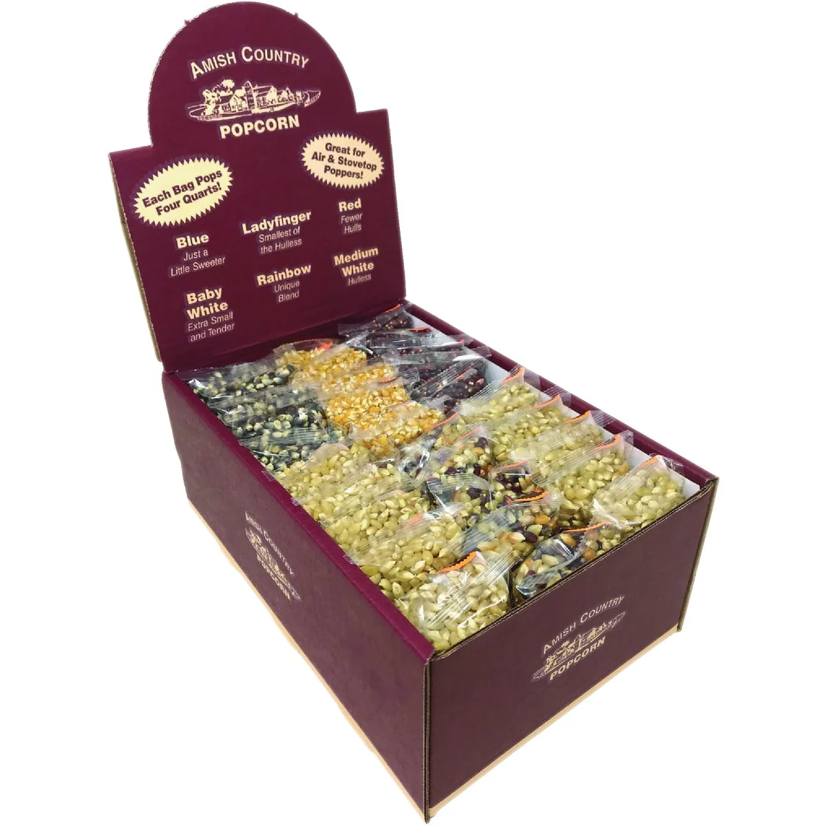 Clean Amish Country Popcorn 4 Oz. Sampler 30 Count Modern