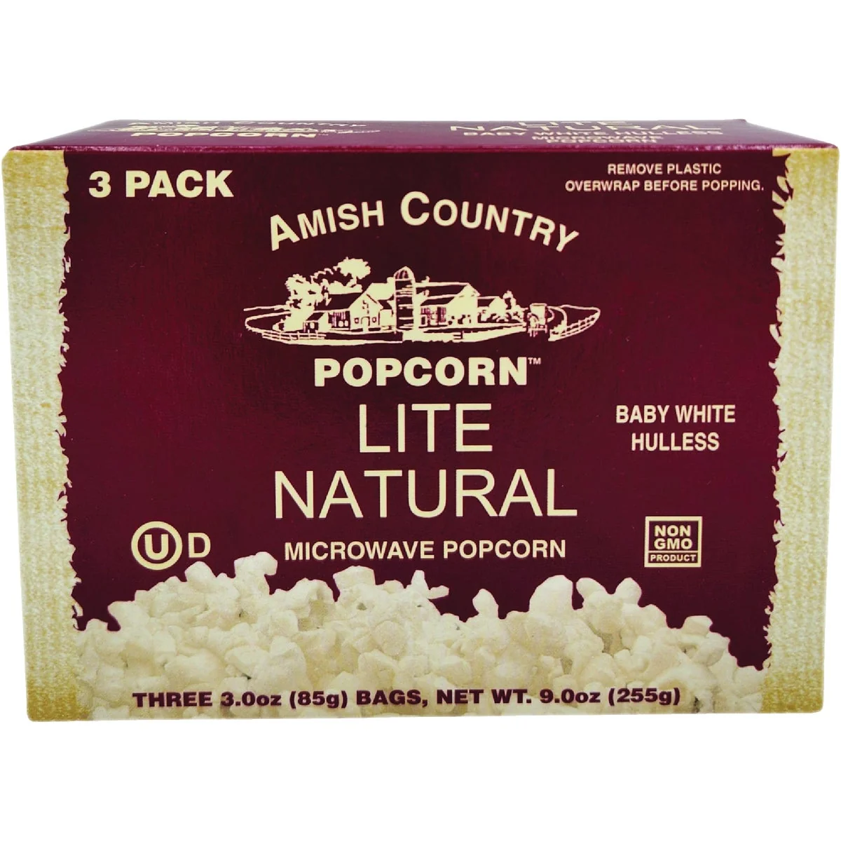 Functional Amish Country Popcorn 3 Pack Lite Natural Microwave Popcorn Long-Lasting