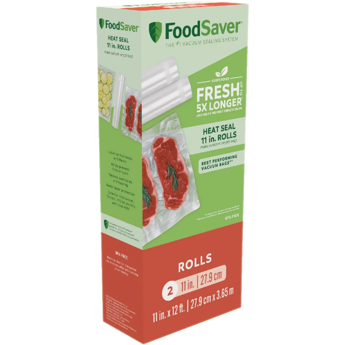 Breathable FoodSaver 11 In. x 12 Ft. Vacuum Seal Roll 2-Pack Minimalist