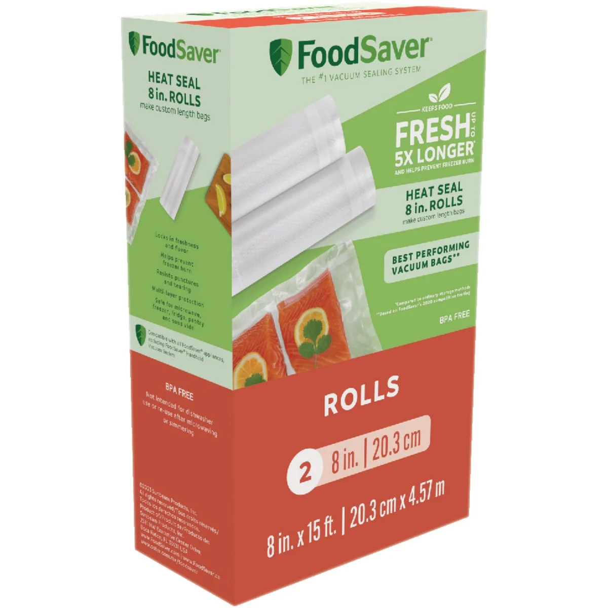 Advanced FoodSaver 8 In. x 15 Ft. Vacuum Seal Roll 2-Pack Excellent