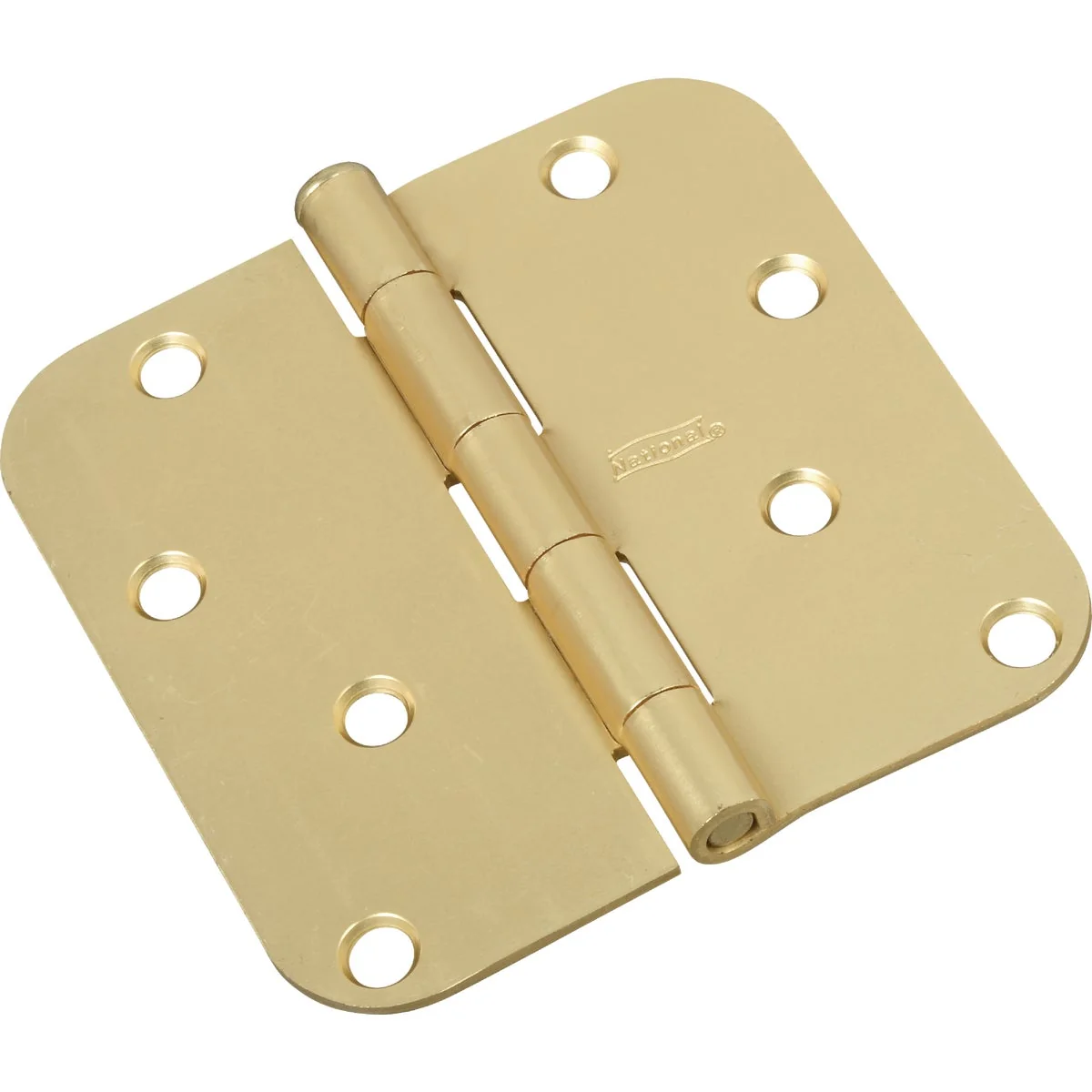 Breathable National 512 5 8 In. x 4 In. Satin Brass Round Corner Door Hinge Safe
