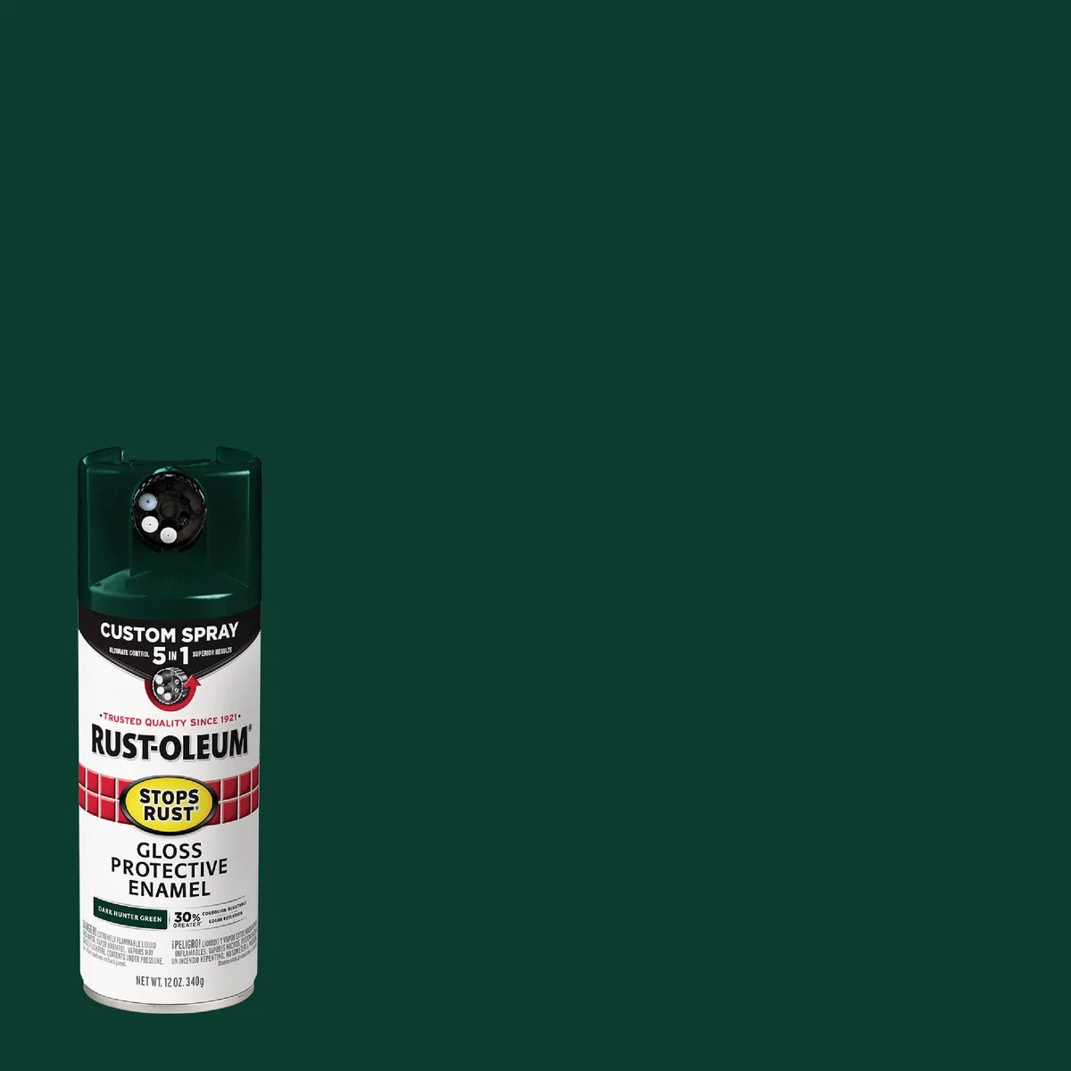Innovative Rust-Oleum Stops Rust 12 Oz. Custom Spray 5 in 1 Gloss Spray Paint Dark Hunter Green Top-Quality