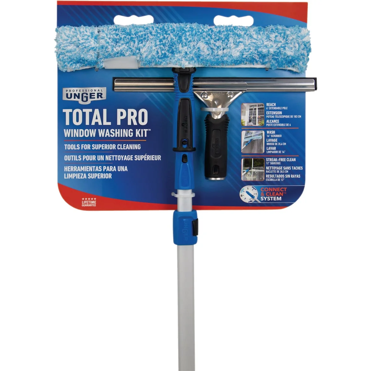 Genuine Unger Professional Total Pro Window Cleaning Kit 2-Piece Detailed