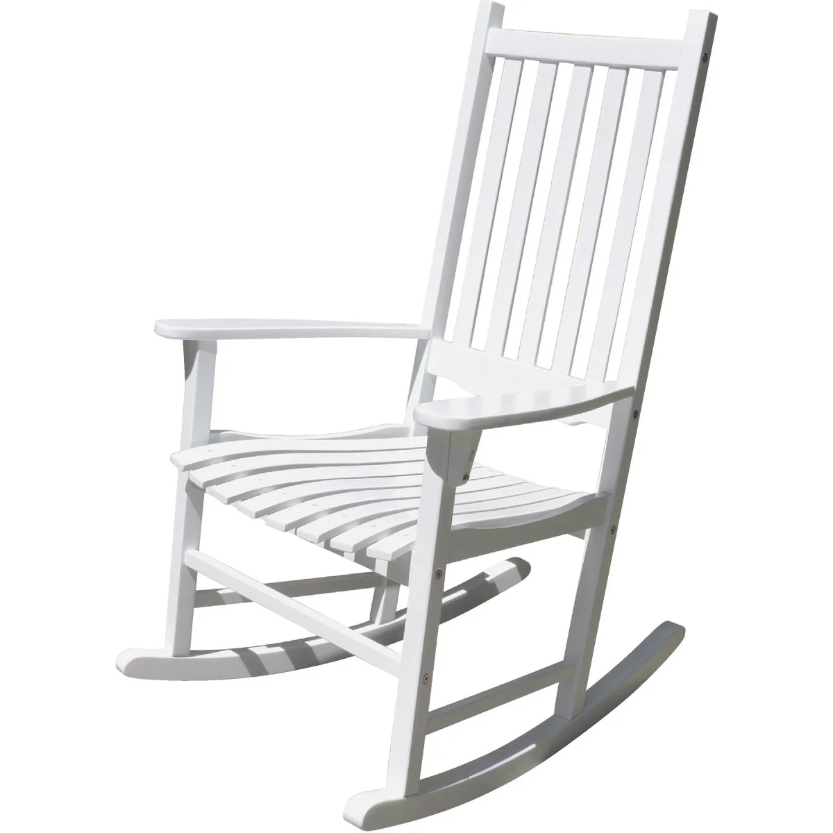 Green Northbeam Traditional White Acacia Wood Porch Rocker Chair Fast