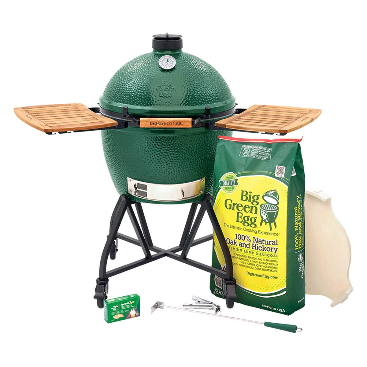 Practical XL Big Green Egg in an intEGGrated Nest Handler with Mates Package Fine