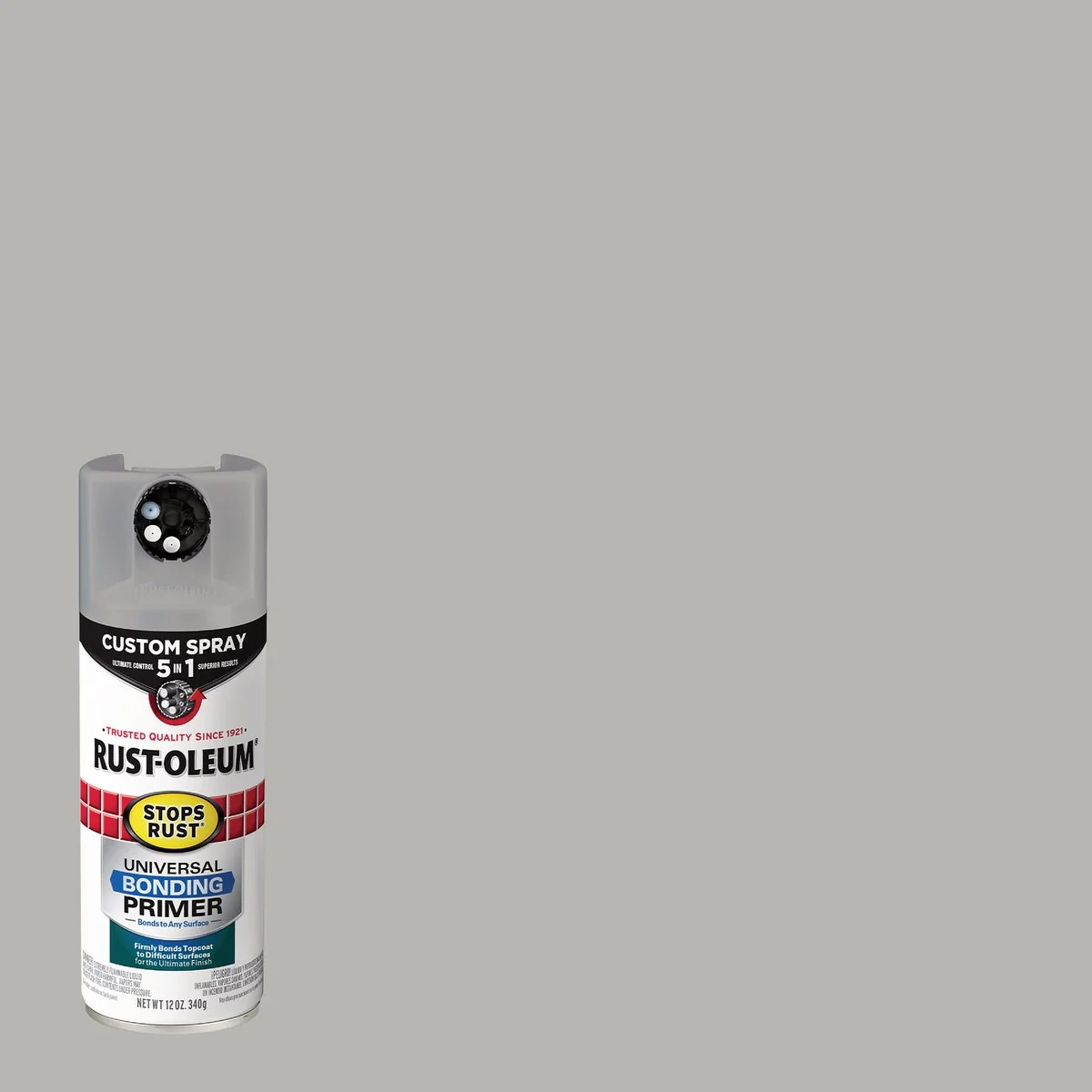 Excellent Rust-Oleum Stops Rust 12 Oz. Custom Spray 5 in 1 Flat Universal Bonding Primer Gray Eco-Friendly
