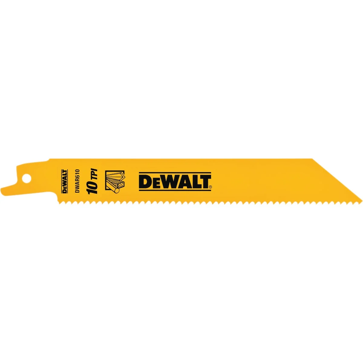 Refined DEWALT 6 In. 10 TPI Bi-Metal Multi-Material Reciprocating Saw Blade 5-Pack Modern