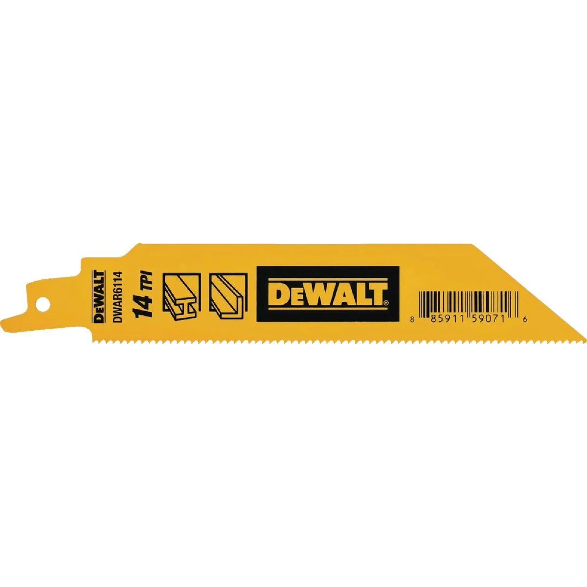 Lightweight DEWALT 6 In. 14 TPI Bi-Metal Heavy Metal Reciprocating Saw Blade 5-Pack Modern