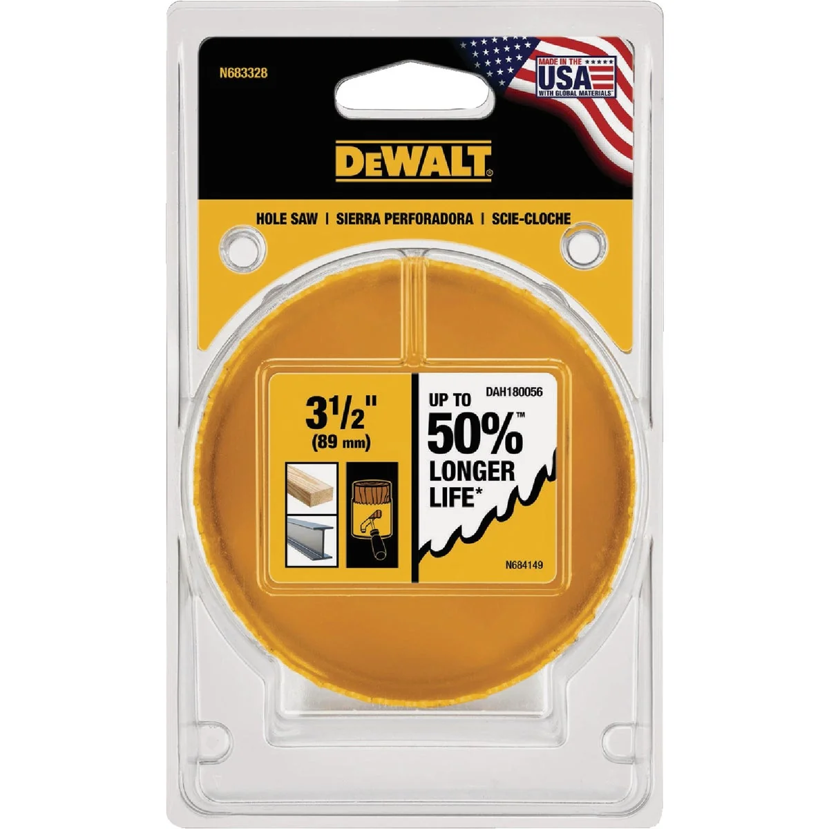 Premium DEWALT 3-1 2 In. Bi-Metal Hole Saw Fine
