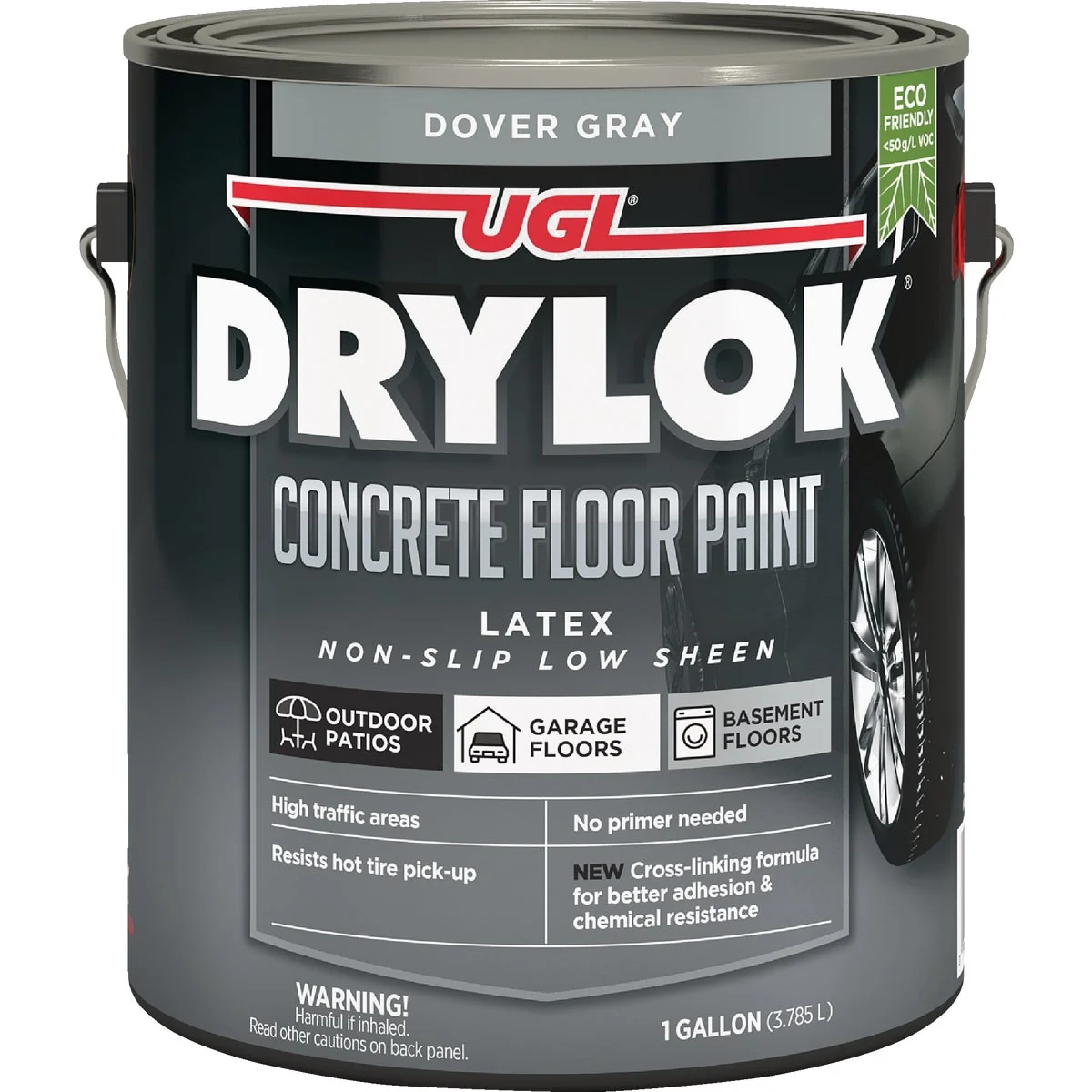 Authentic Drylok Low VOC Concrete Floor Paint Dover Gray 1 Gal. User-Friendly