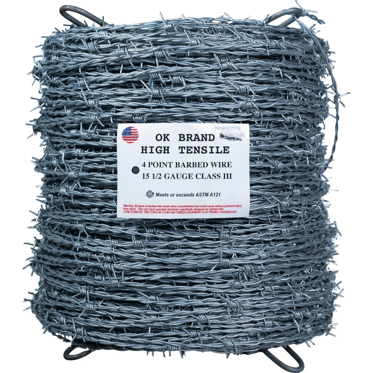 Recyclable Oklahoma Steel 1320 Ft. x 15.5 Ga. 4 Pt. Barbed Wire Long-Lasting