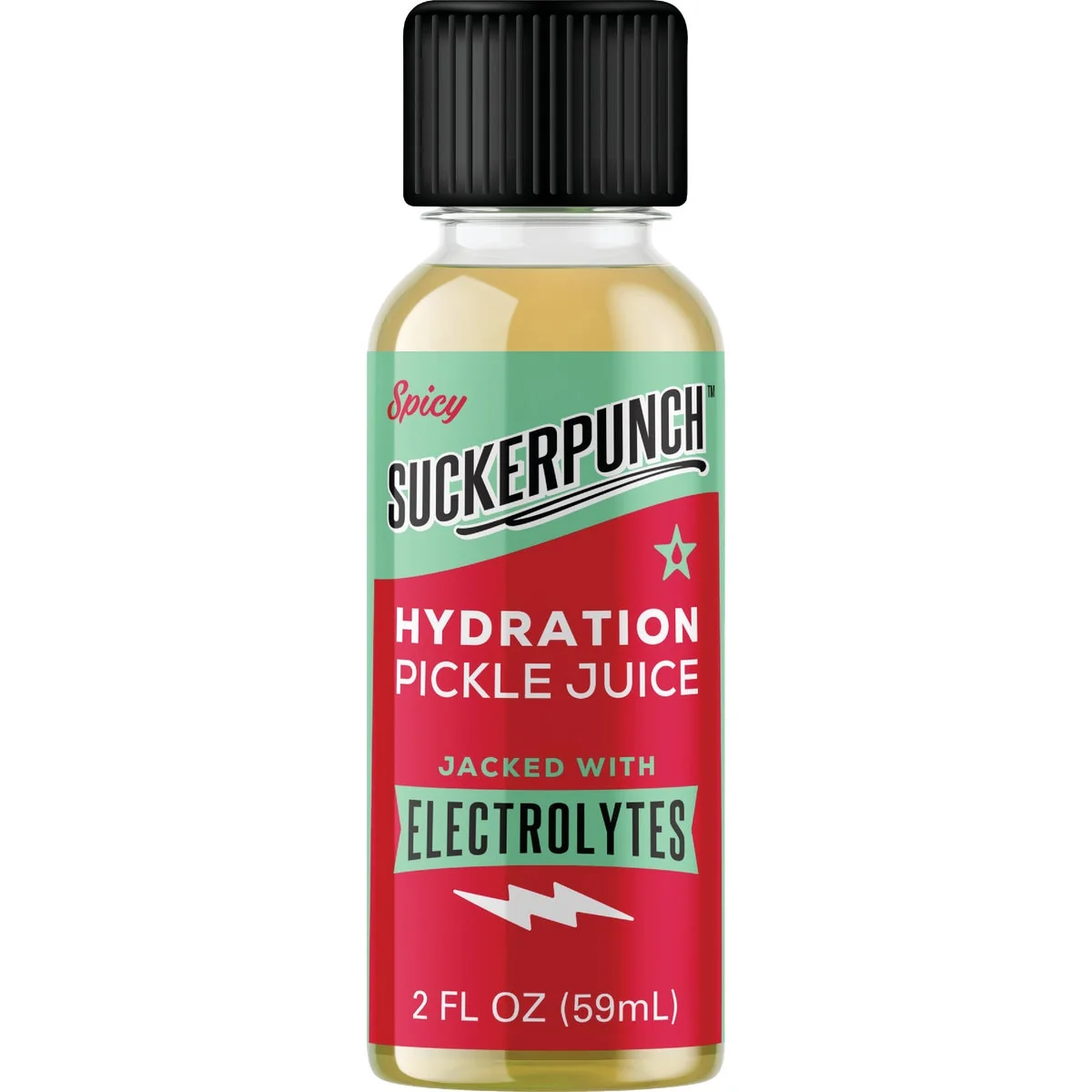 Classic Sucker Punch 2 Oz. Hydrating Pickle Juice Beverage Shot Spicy Pickle Breathable