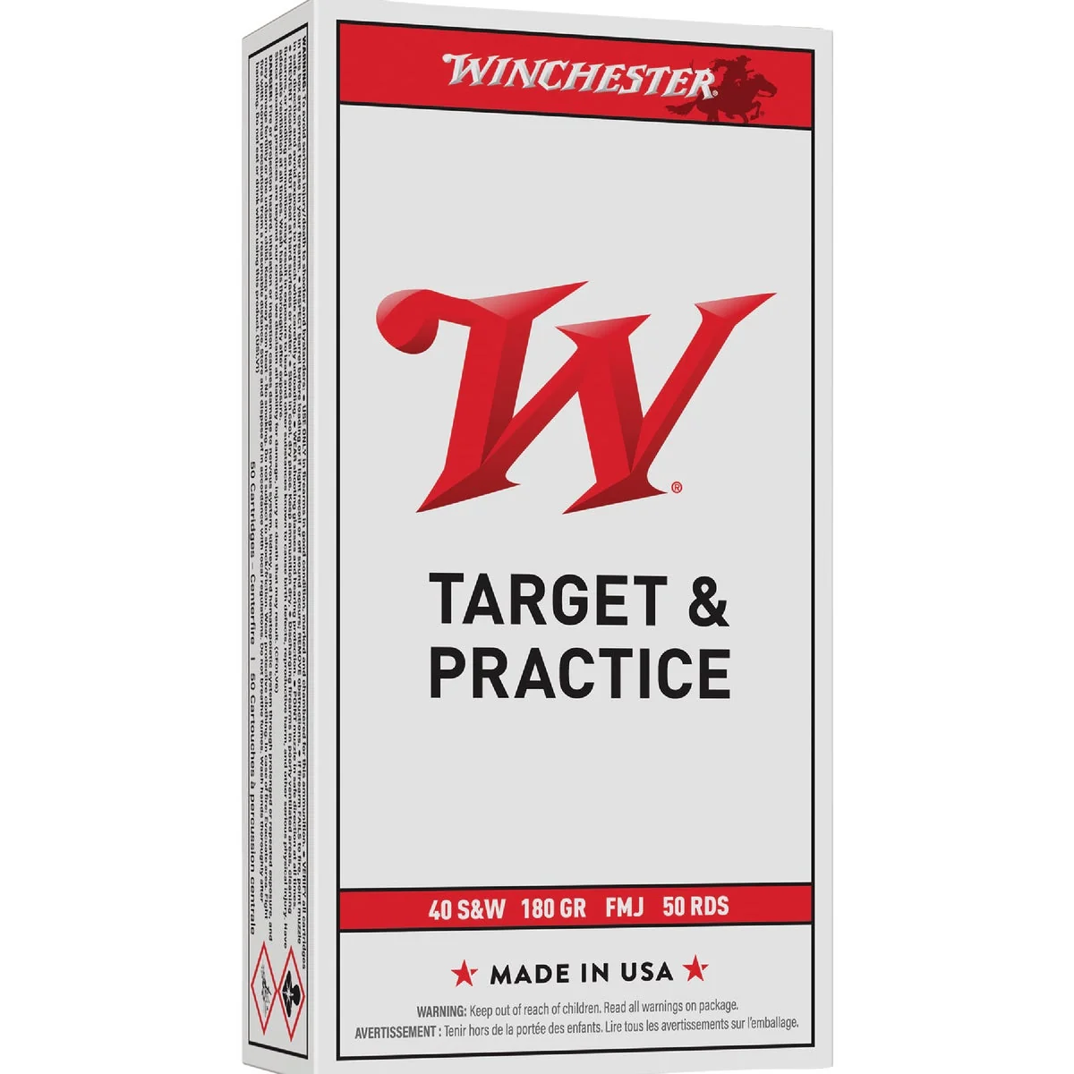 Quality Winchester .40 Smith Wesson 180 Grain FMJ Centerfire Ammunition Cartridges Advanced
