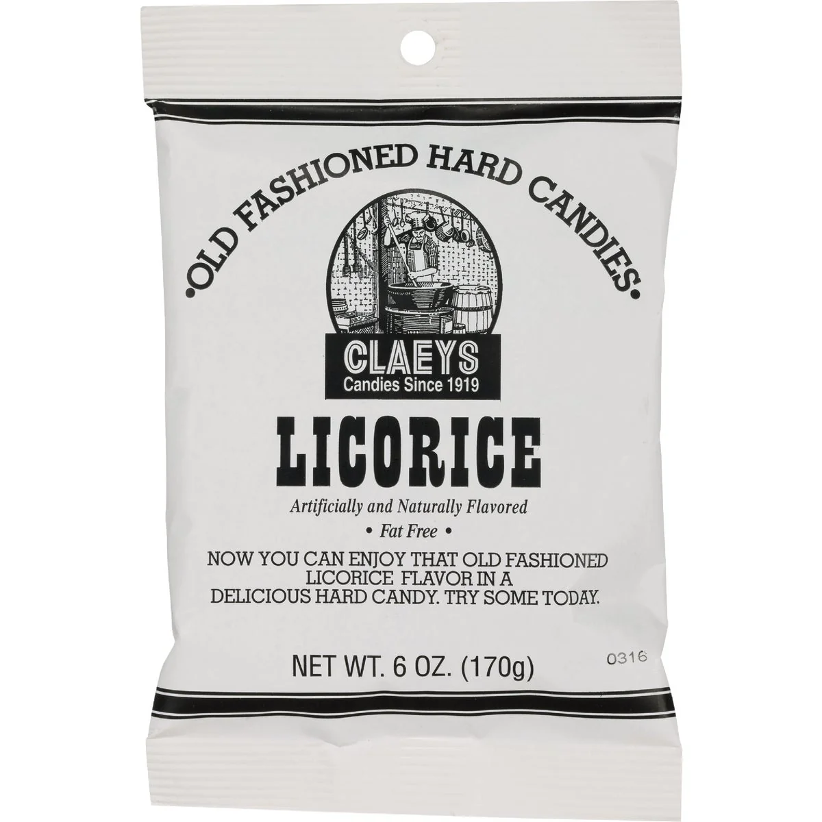 Luxury Claeys 6 Oz. Old Fashion Licorice Hard Candy Practical