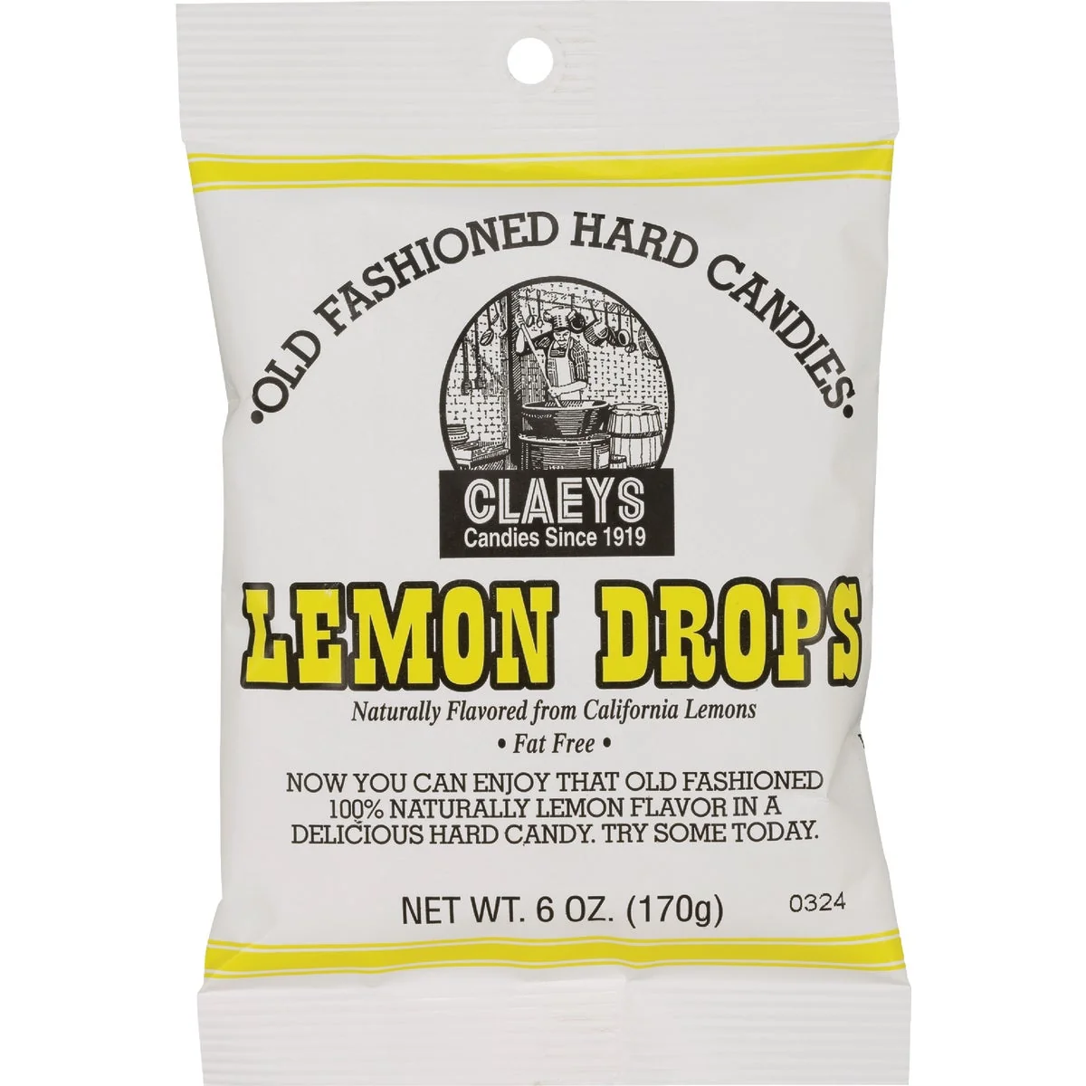 Smooth Claeys 6 Oz. Old Fashion Natural Lemon Flavor Hard Candy Fine Crafted