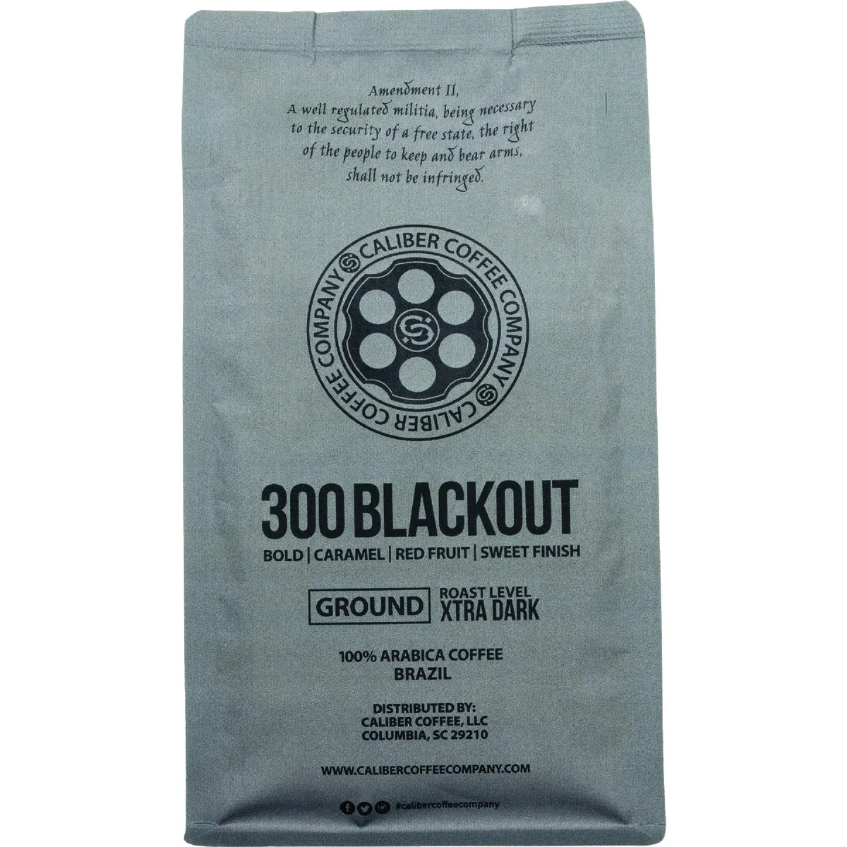 Minimalist Caliber Coffee 300 Black Out Ground Extra Dark Roast 12 Oz. Bag Crafted
