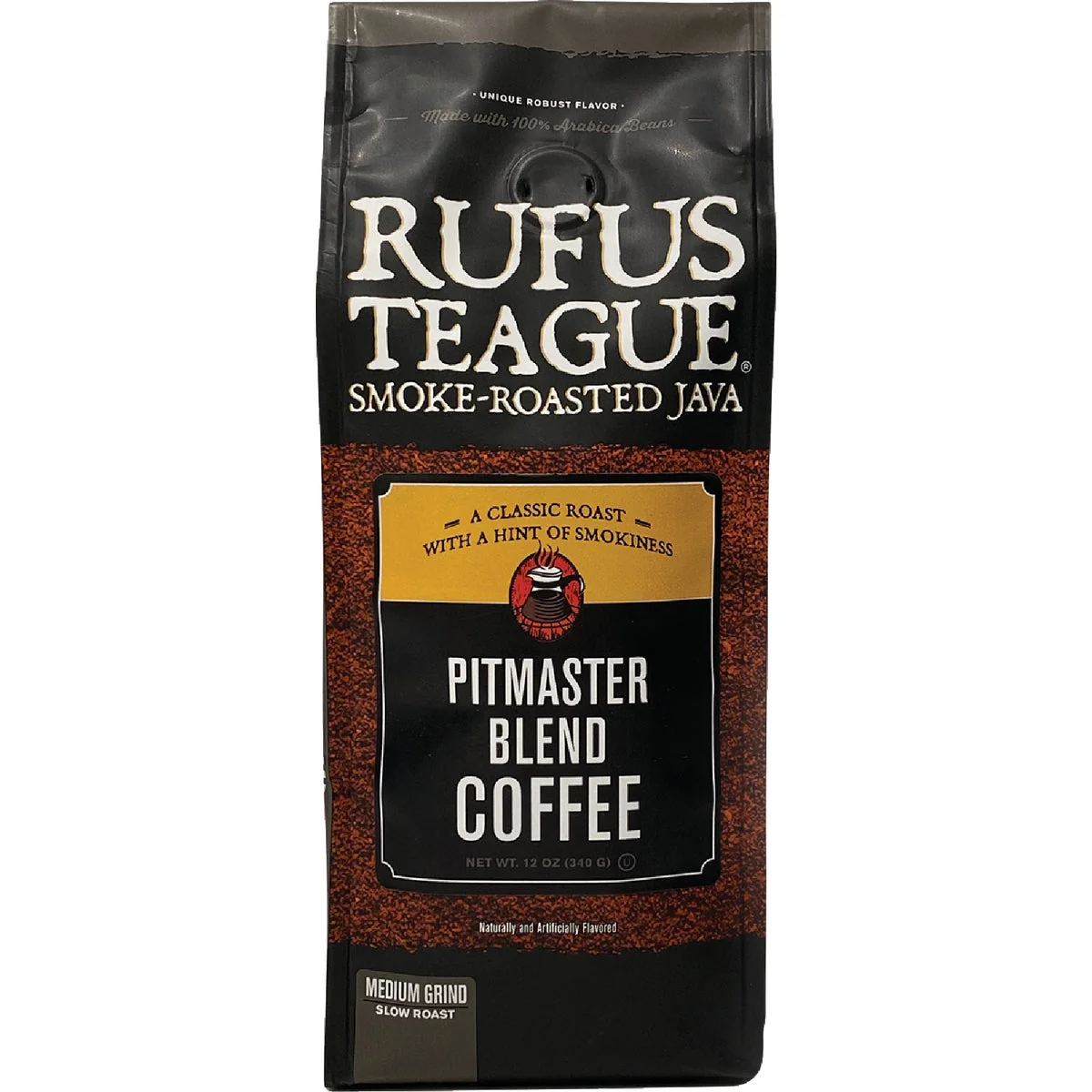 Enhanced Rufus Teague 12 Oz. Smoke Roasted Coffee Pitmaster Blend Medium Grind Eco-Friendly