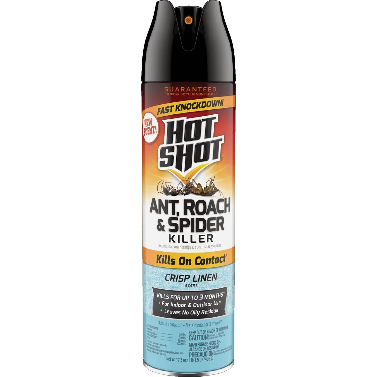 Exceptional Hot Shot 17.5 Oz. Crisp Linen Scent Aerosol Spray Ant Roach Spider Killer Sustainable