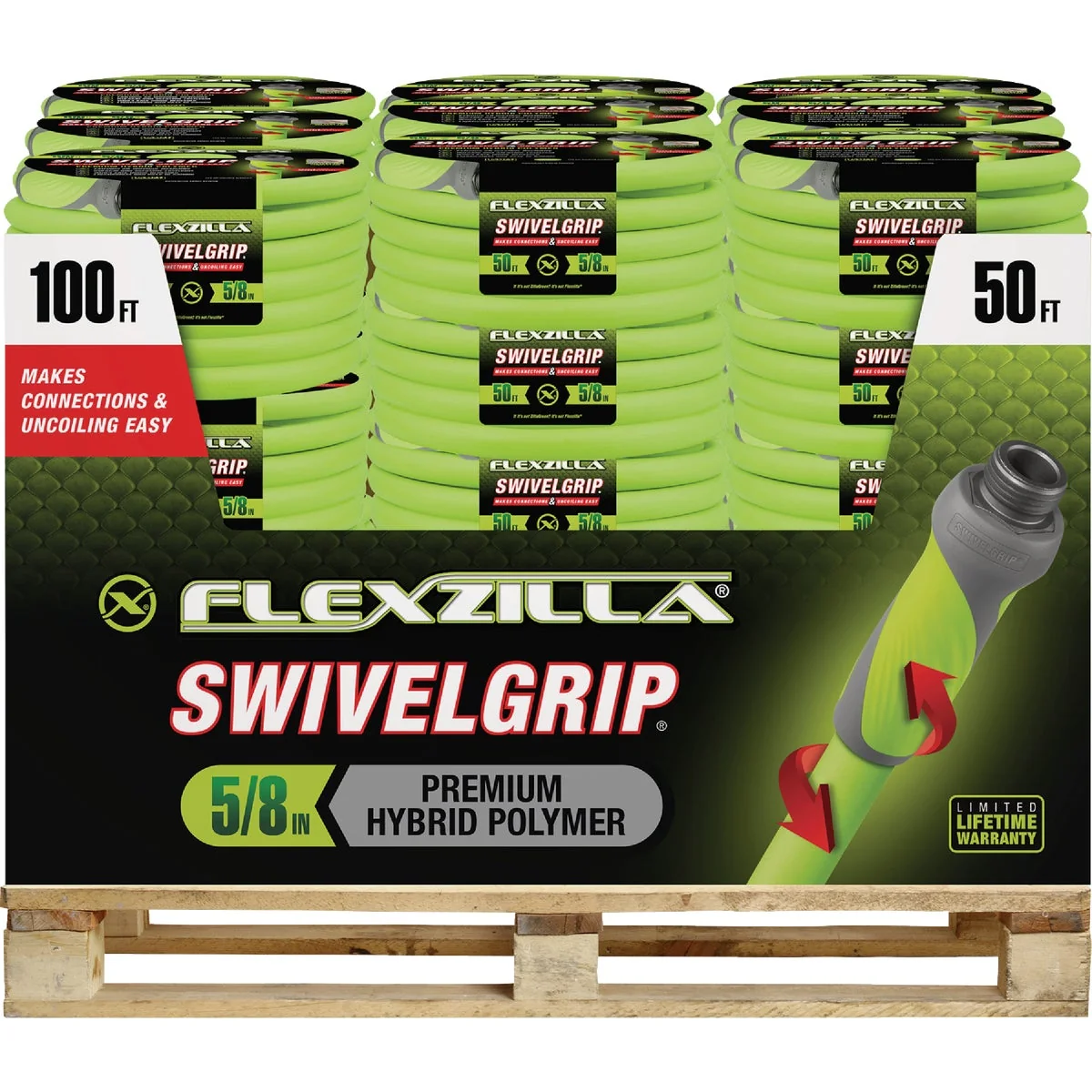 Reusable Flexzilla SwivelGrip 30-Piece 50 Ft. 100 Ft. Assorted Garden Hoses Pallet Reliable