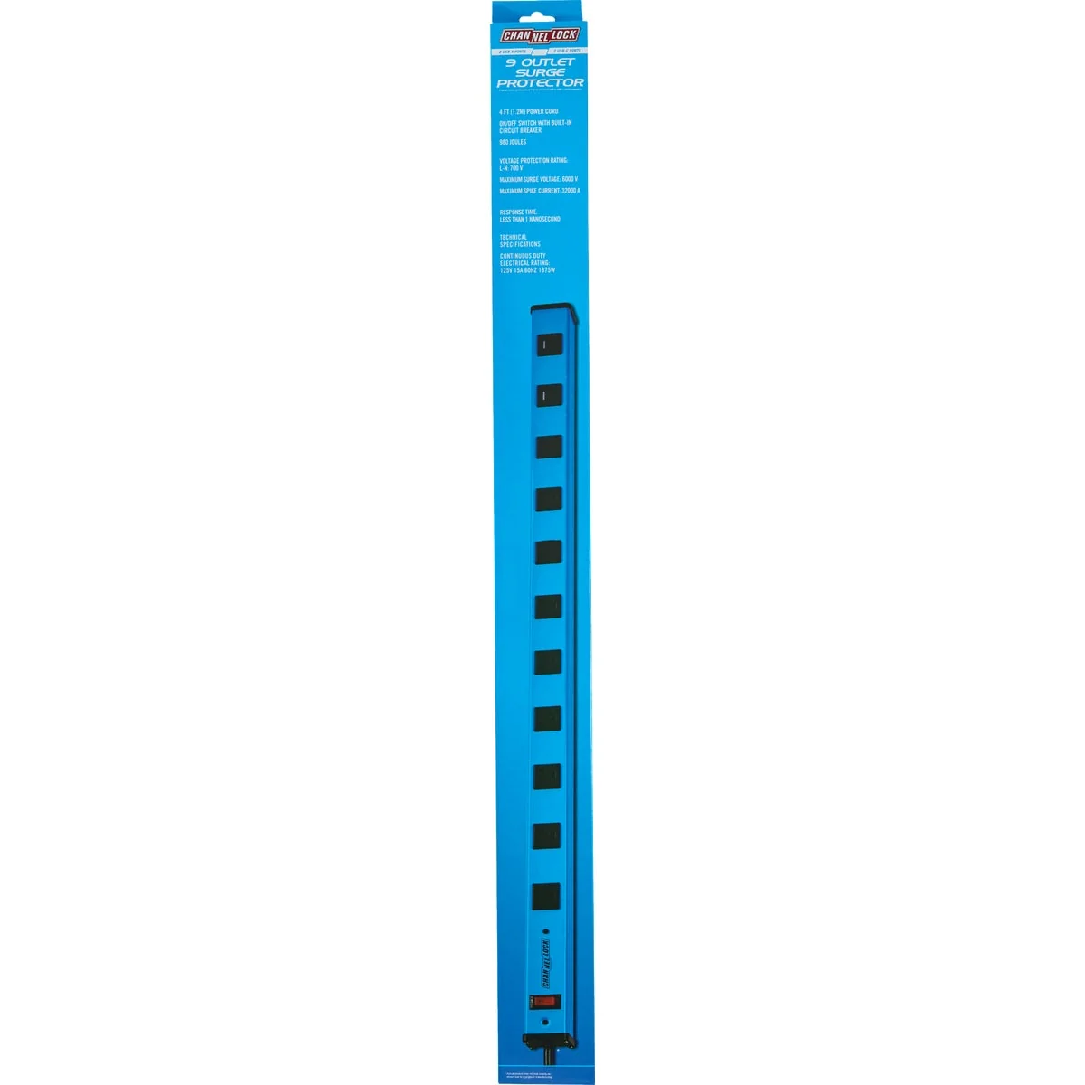 Reliable Channellock 9-Outlet 4 USB Blue Power Station Versatile