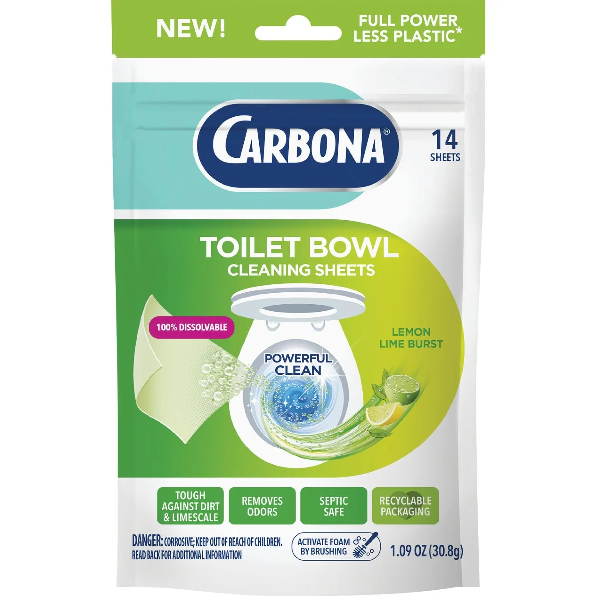 Original Design Carbona Lemon Lime Scented Toilet Bowl Cleaning Sheet 14-Pk. Consistent