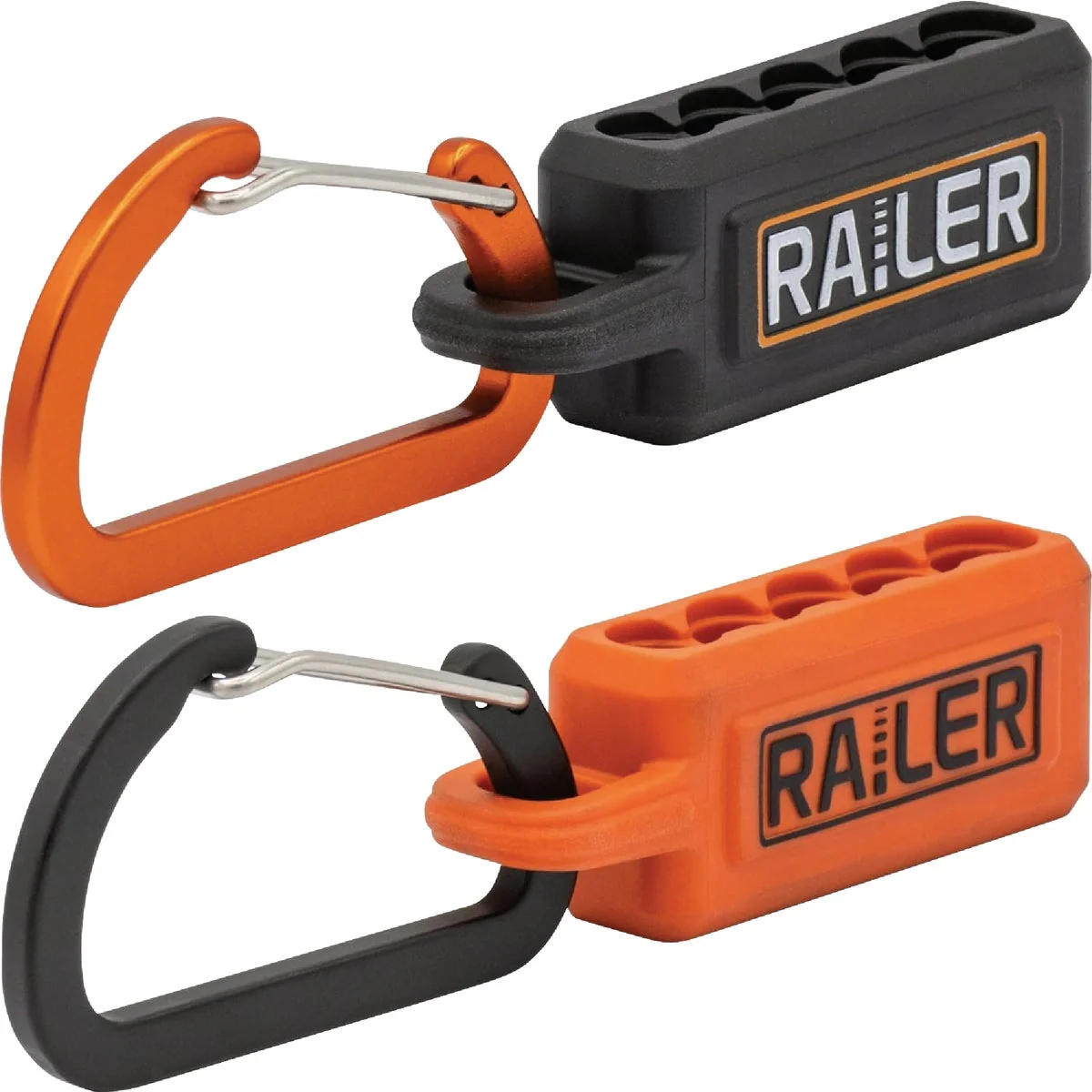 Healthy Railer 5-Hole Micro Bitrail Orange Black Bit Holder with Carabiner 2-Pack Classic