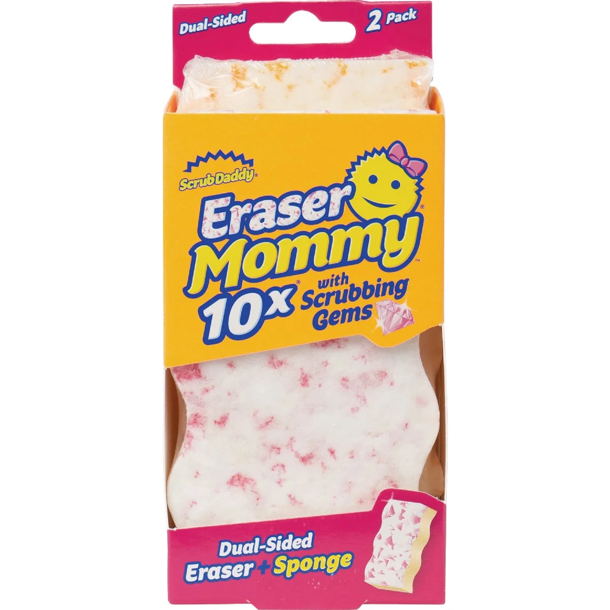 Effective Scrub Daddy Eraser Mommy 10x with Scrubbing Germs 2-Pack Solid
